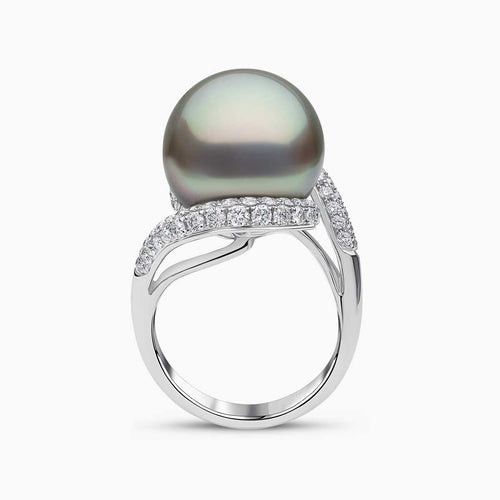 Duchess 18K Gold Tahitian Pearl and Diamond Ring