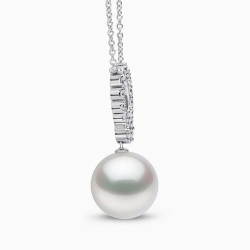 Duchess 18K Gold Pearl Drop and Diamond Hoop Motif Pendant