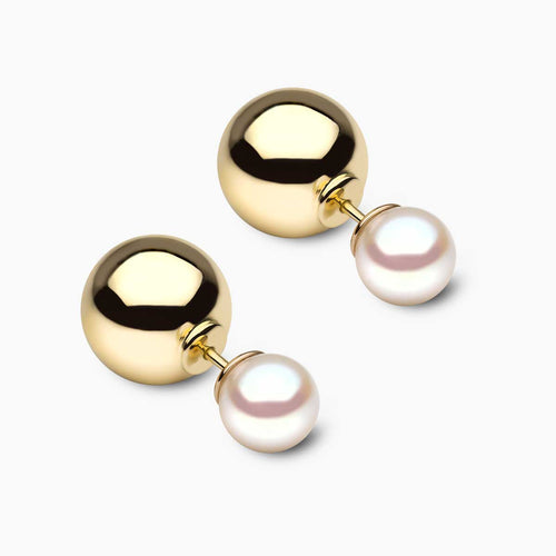 Yellow Gold / White Japanese Akoya