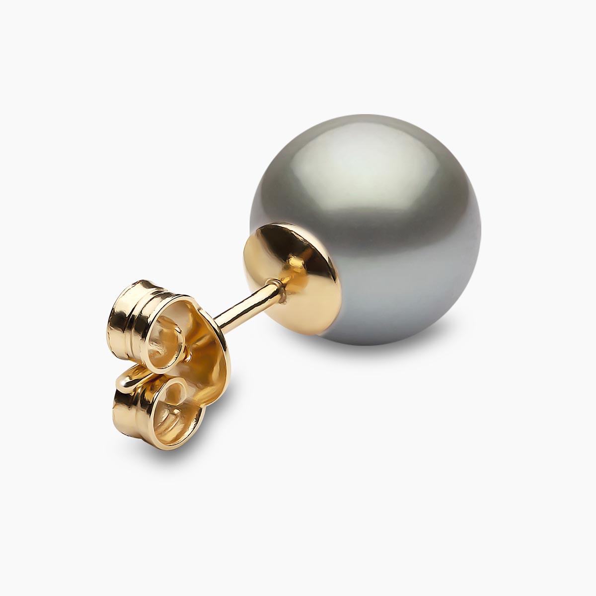 Yellow Gold / Grey Tahitian / 10mm