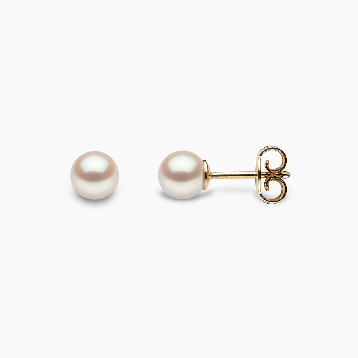 Yellow Gold / White Freshwater / 5mm