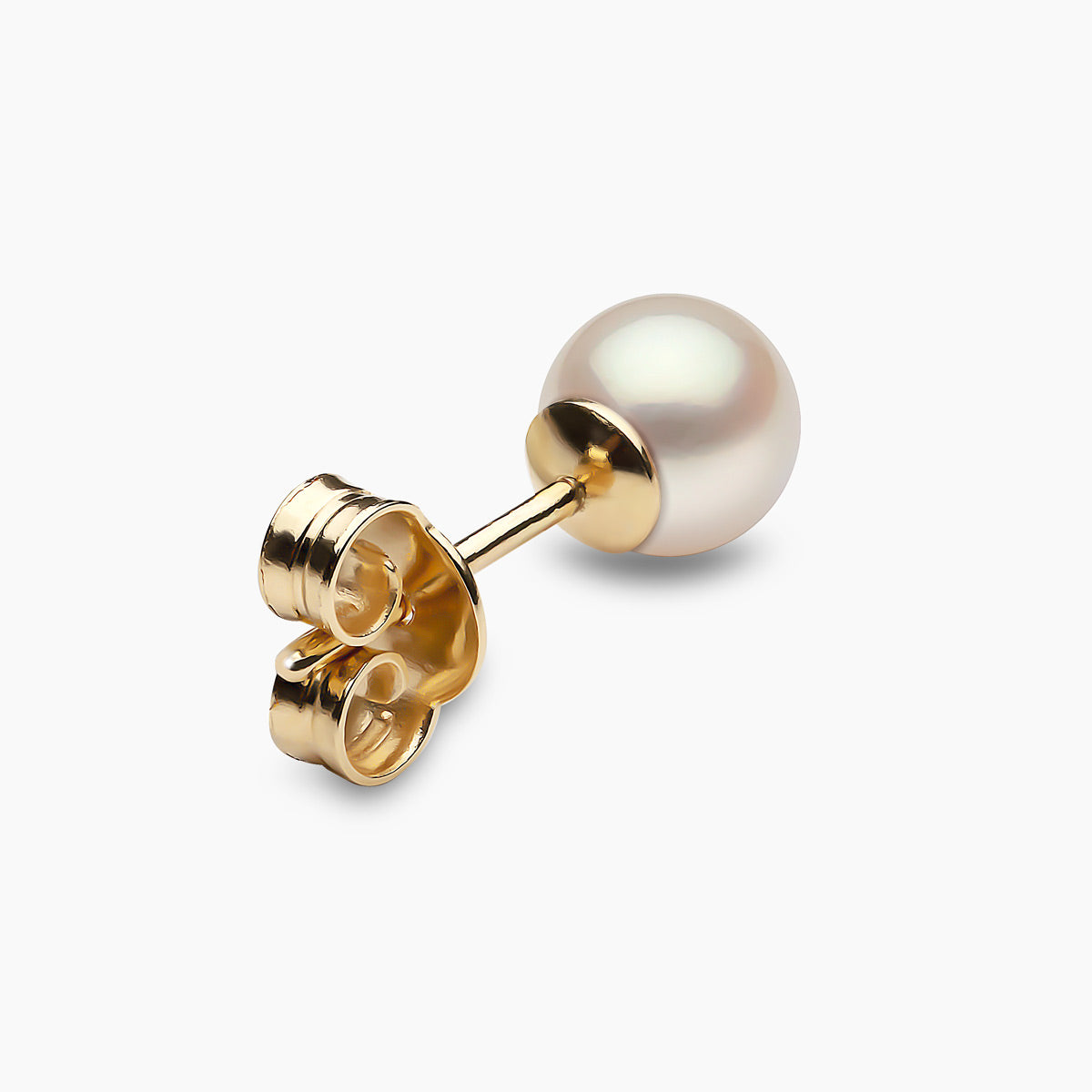 Yellow Gold / White Freshwater / 5mm