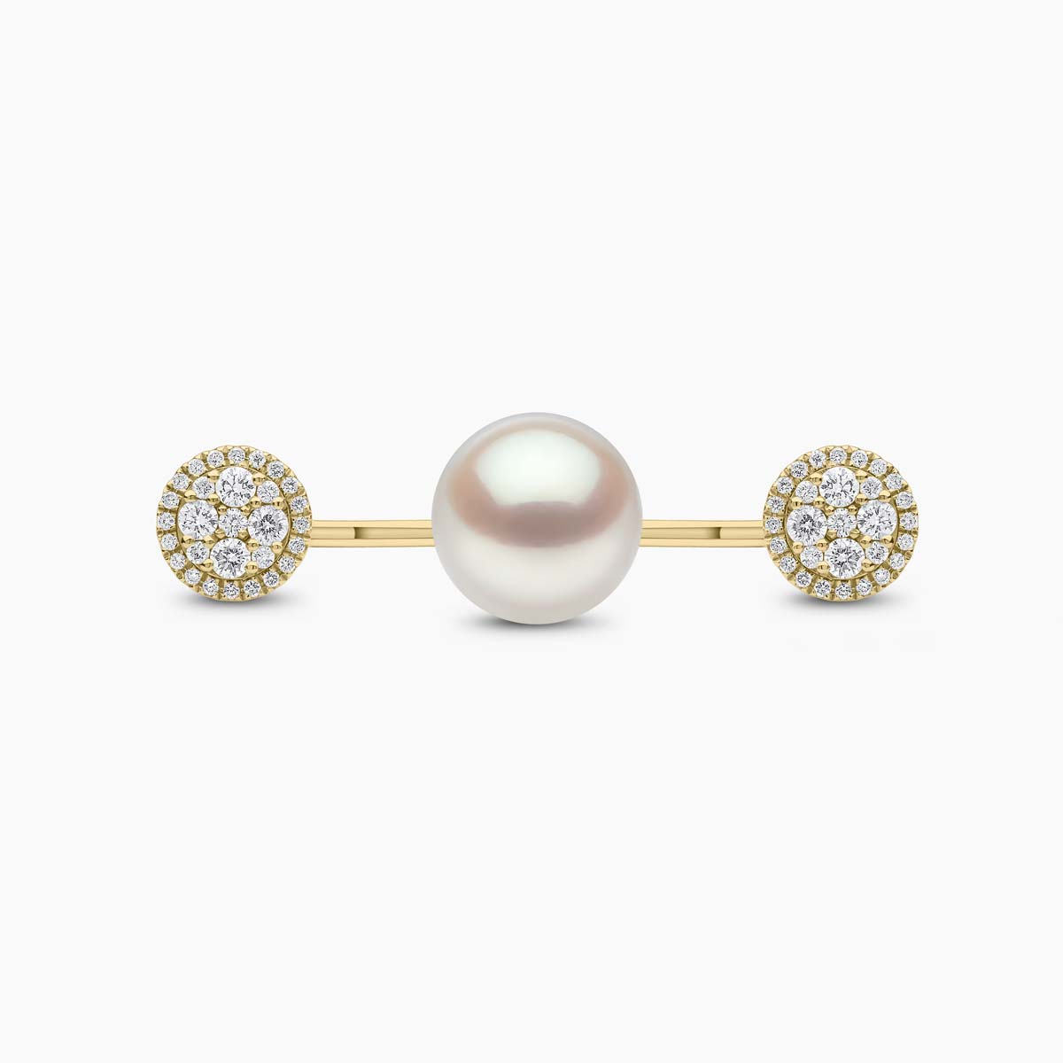 Glitz 18K Gold South Sea Pearl and Diamond Double Ring