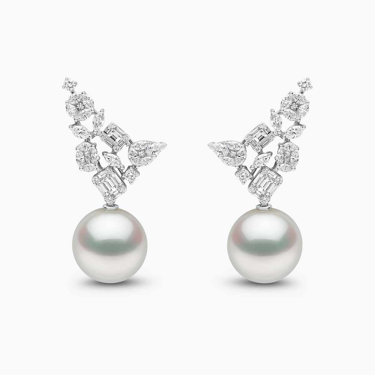 Glitz 18K Gold South Sea Pearl and Diamond Brilliance Earrings