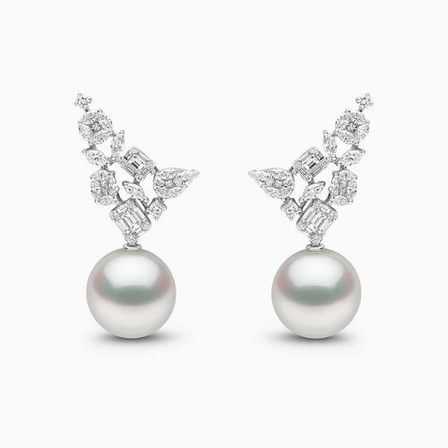 Glitz 18K Gold South Sea Pearl and Diamond Brilliance Earrings