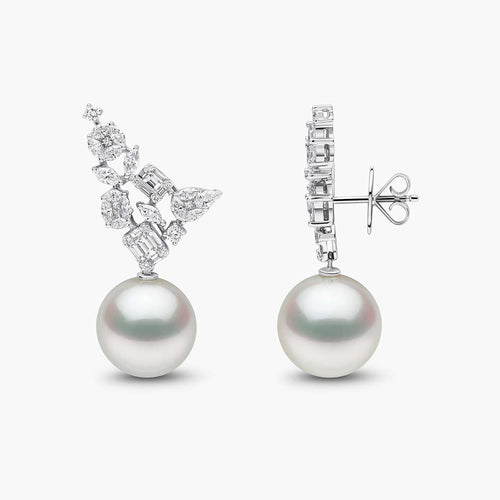 Glitz 18K Gold South Sea Pearl and Diamond Brilliance Earrings