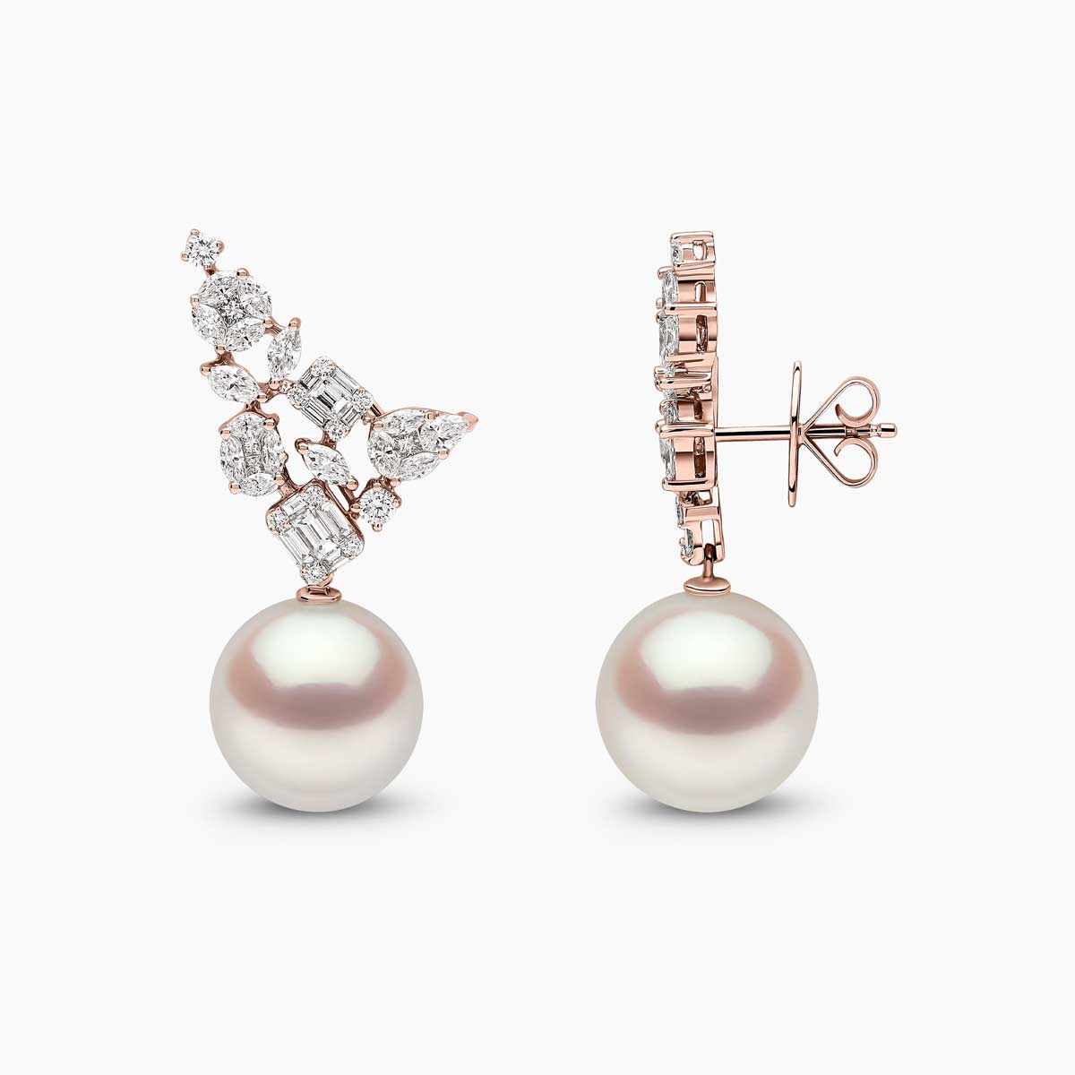 Glitz 18K Gold South Sea Pearl and Diamond Brilliance Earrings