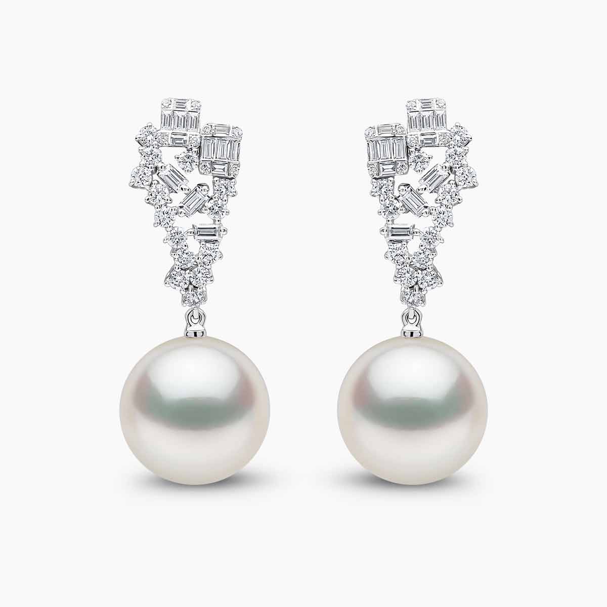 Glitz 18K Gold South Sea Pearl and Diamond Brilliance Earrings
