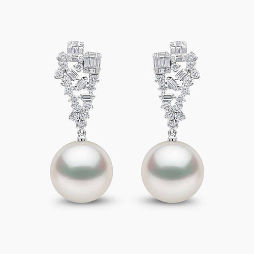 Glitz 18K Gold South Sea Pearl and Diamond Brilliance Earrings
