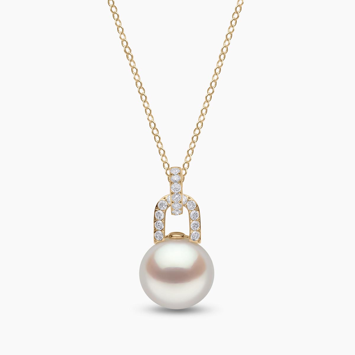 Jazz 18K Gold Pearl and Diamond Link Pendant