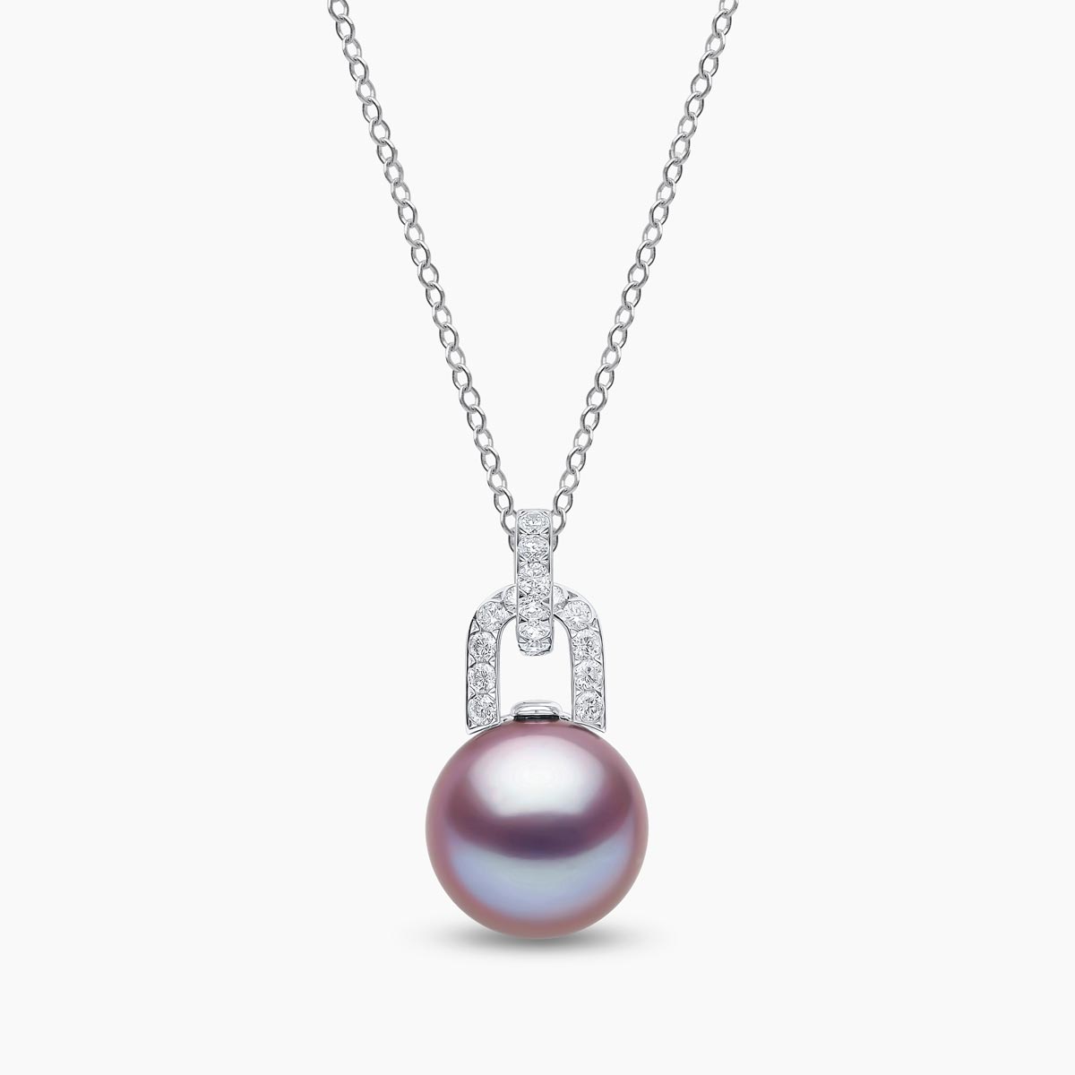 Jazz 18K Gold Pearl and Diamond Link Pendant