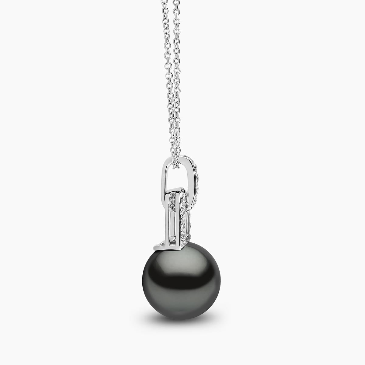 Jazz 18K Gold Pearl and Diamond Link Pendant
