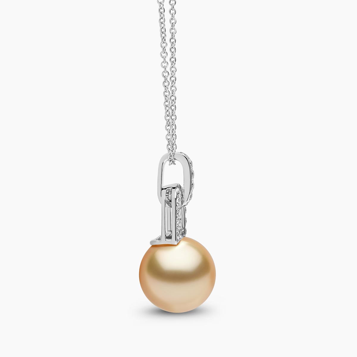 Jazz 18K Gold Pearl and Diamond Link Pendant