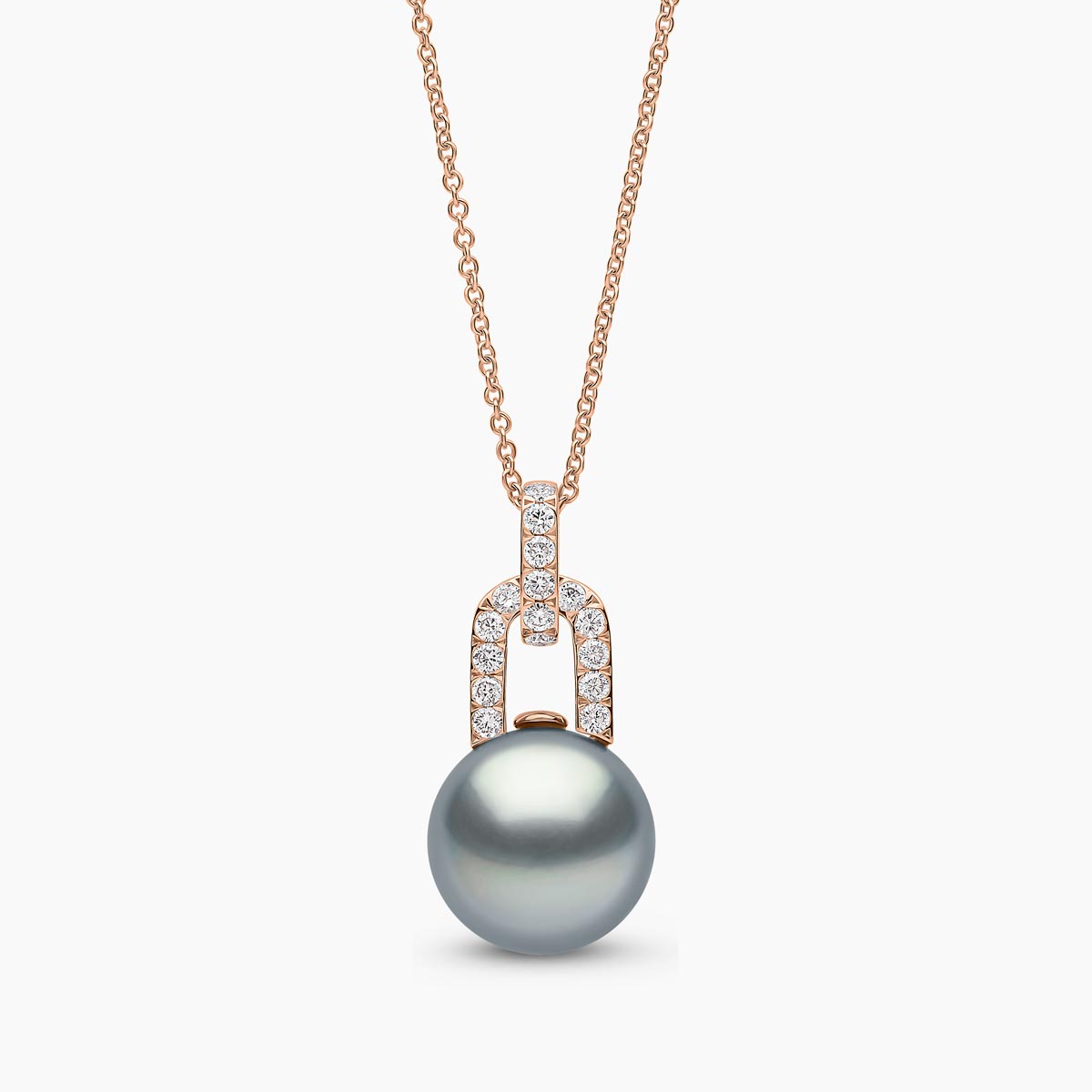 Jazz 18K Gold Pearl and Diamond Link Pendant