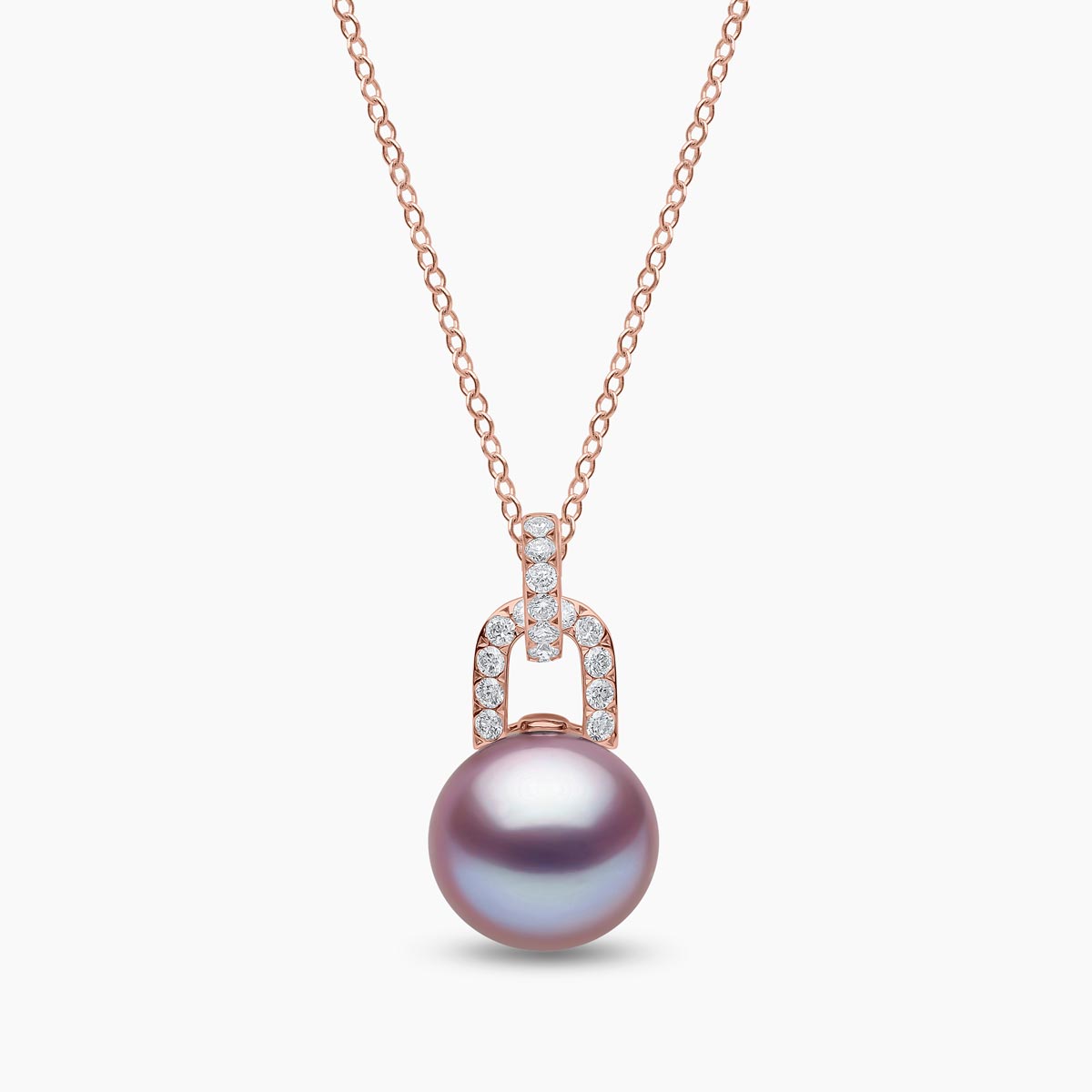 Jazz 18K Gold Pearl and Diamond Link Pendant