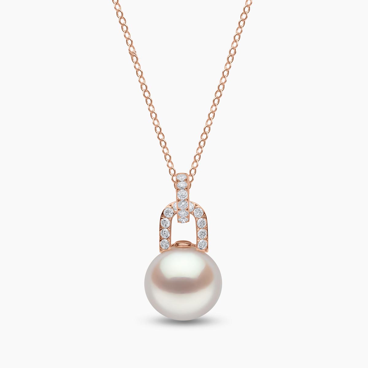 Jazz 18K Gold Pearl and Diamond Link Pendant