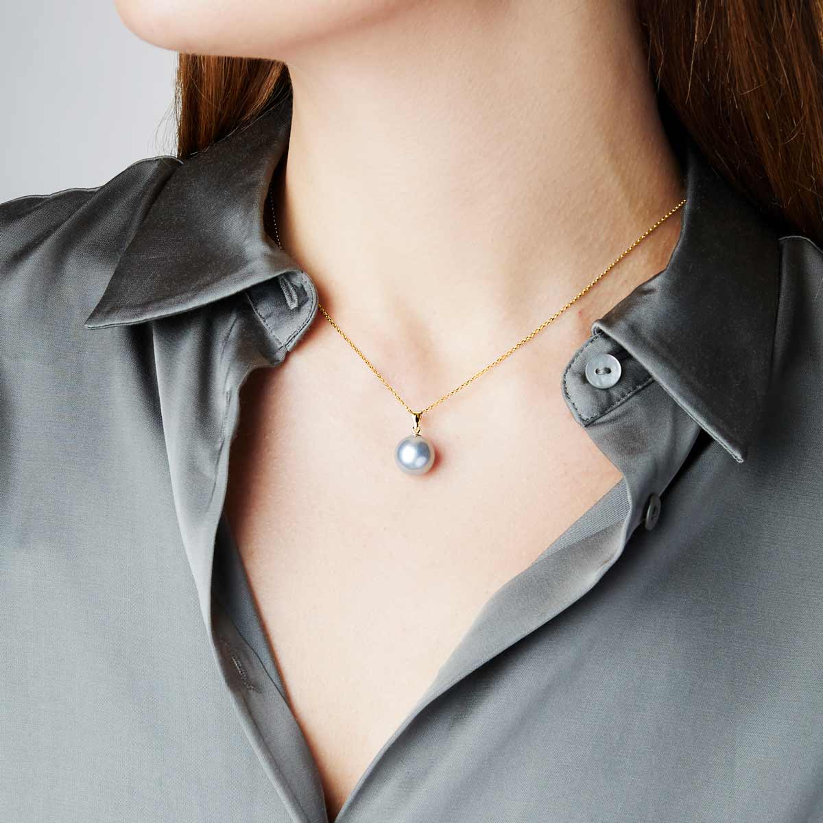 Yellow Gold / Grey Tahitian / 11mm