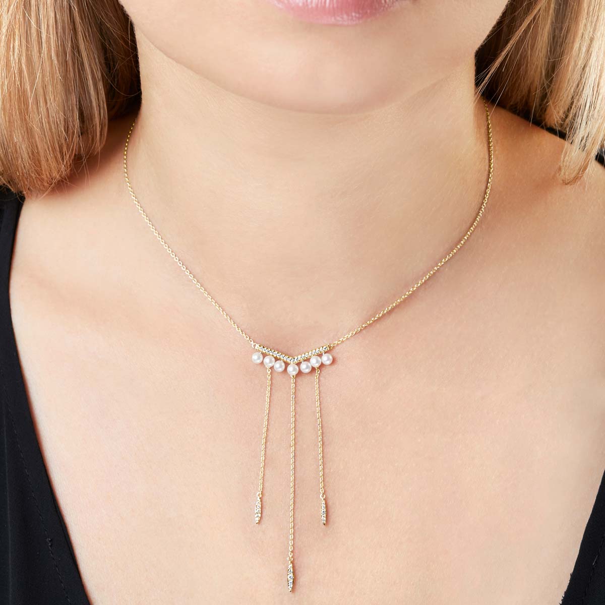 Yellow Gold / White Freshwater