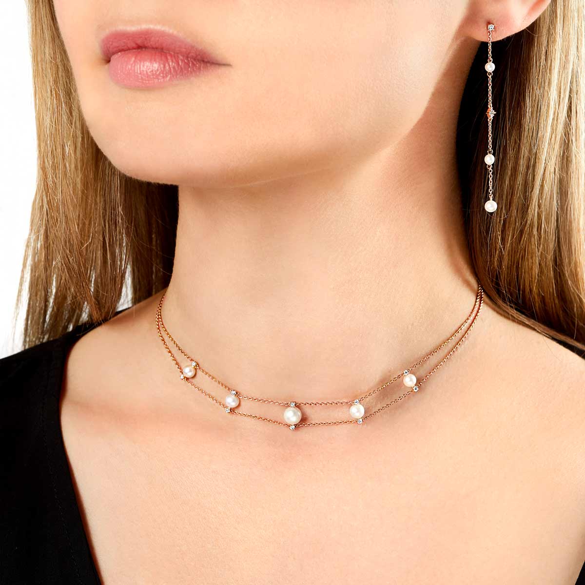 Rose Gold / White Freshwater