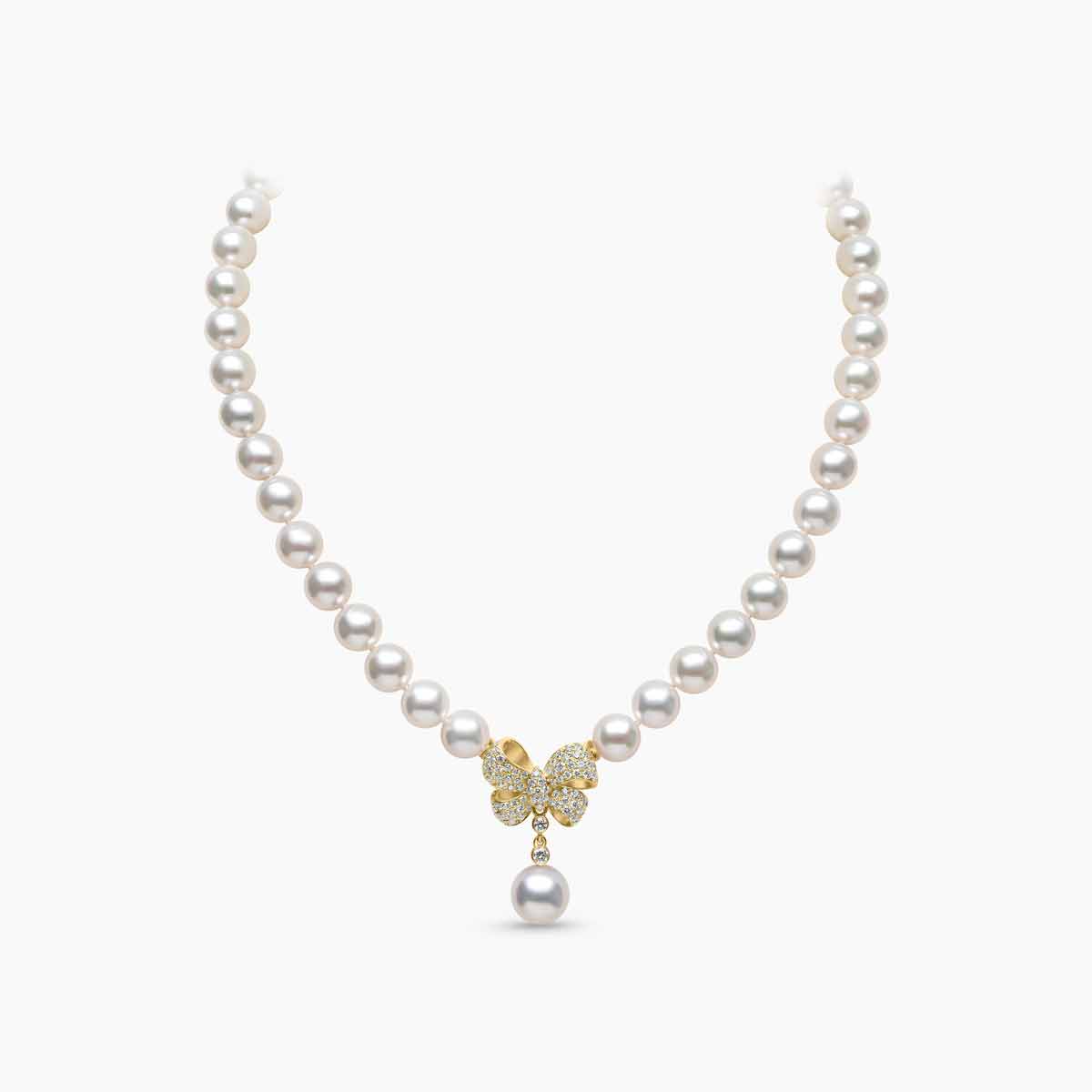 Yellow Gold / White Japanese Akoya