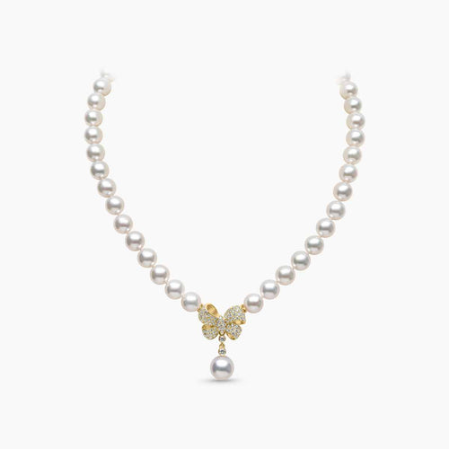 Yellow Gold / White Japanese Akoya