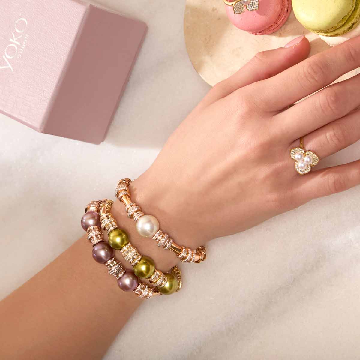 Yellow Gold /  Pistachio Tahitian