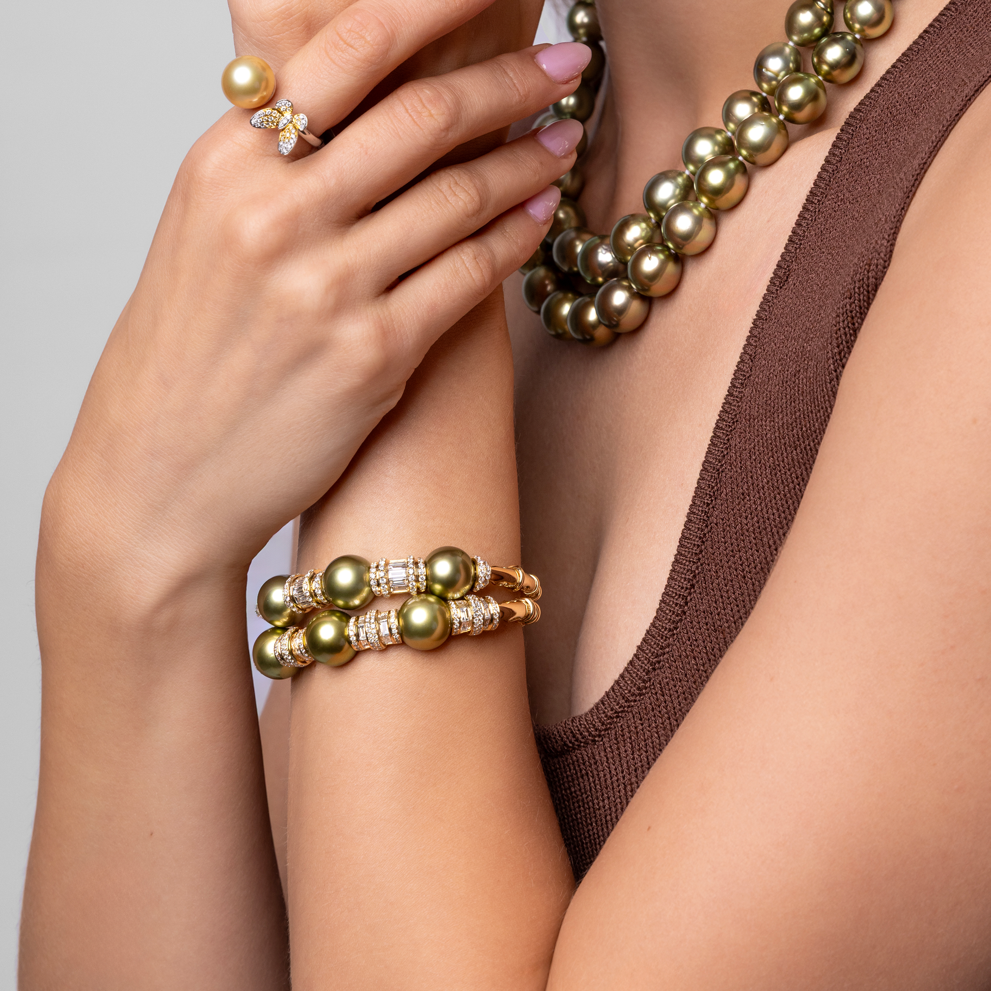 Yellow Gold / Pistachio Tahitian