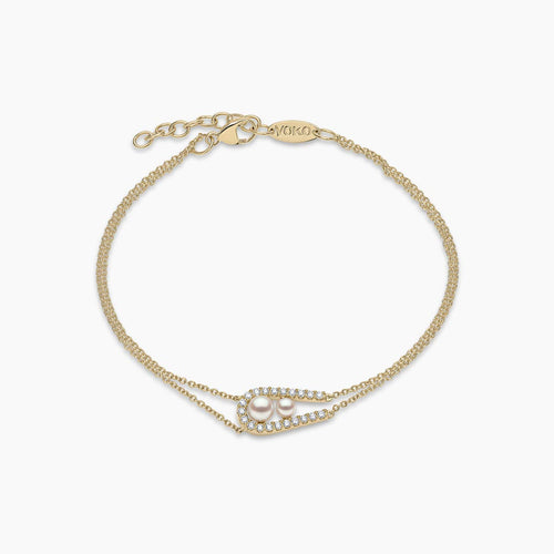 Yellow Gold / White Japanese Akoya