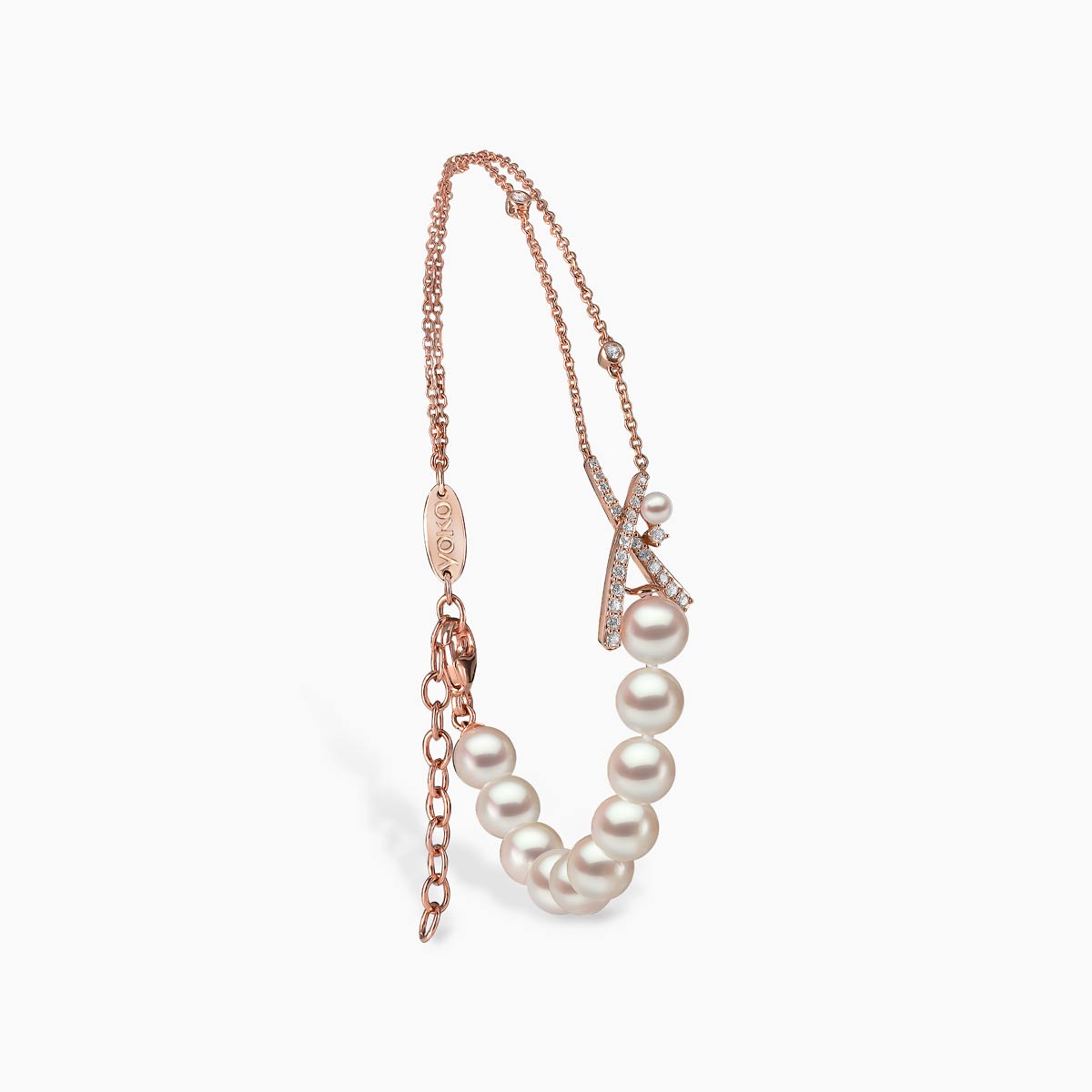 Rose Gold / White Japanese Akoya