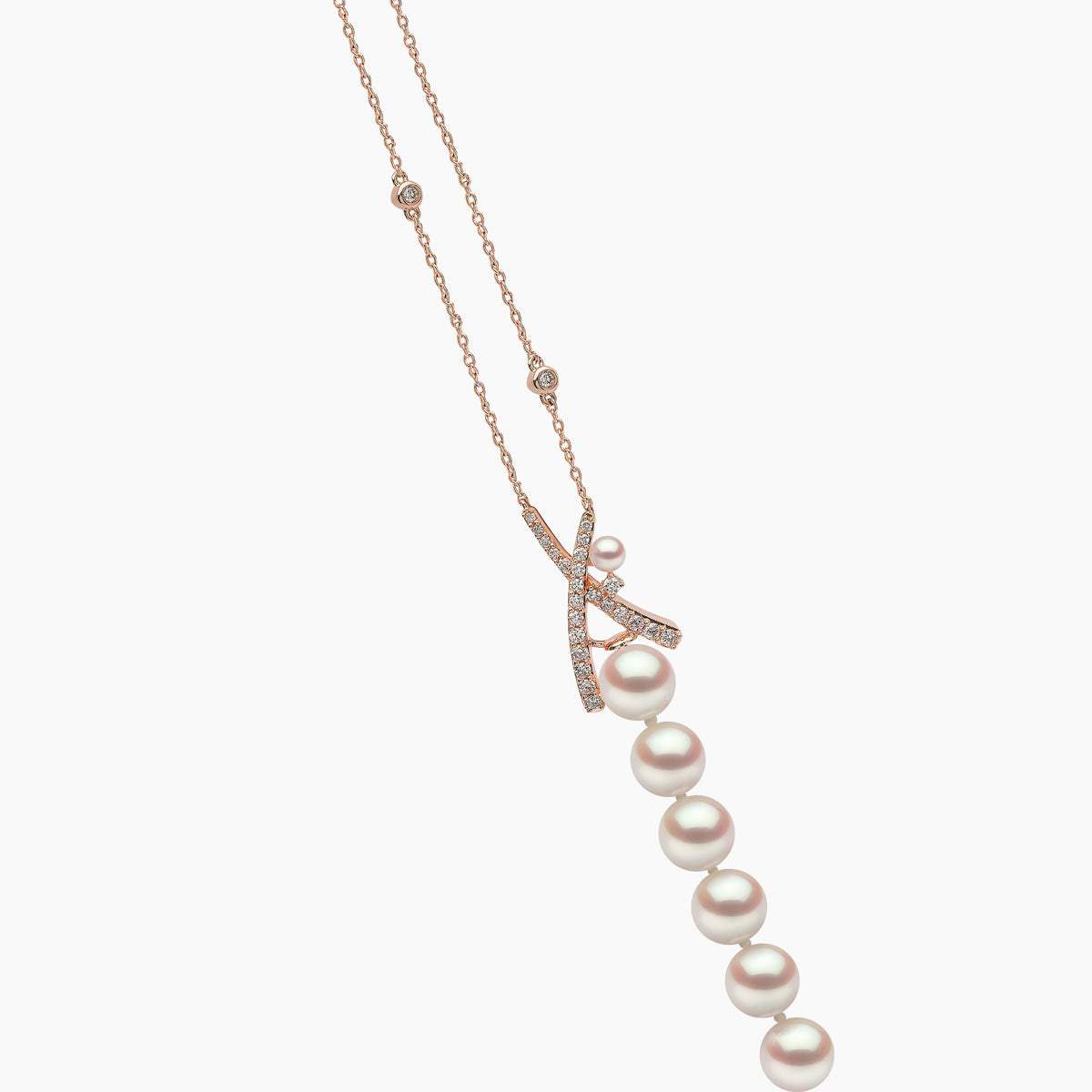 Rose Gold / White Japanese Akoya