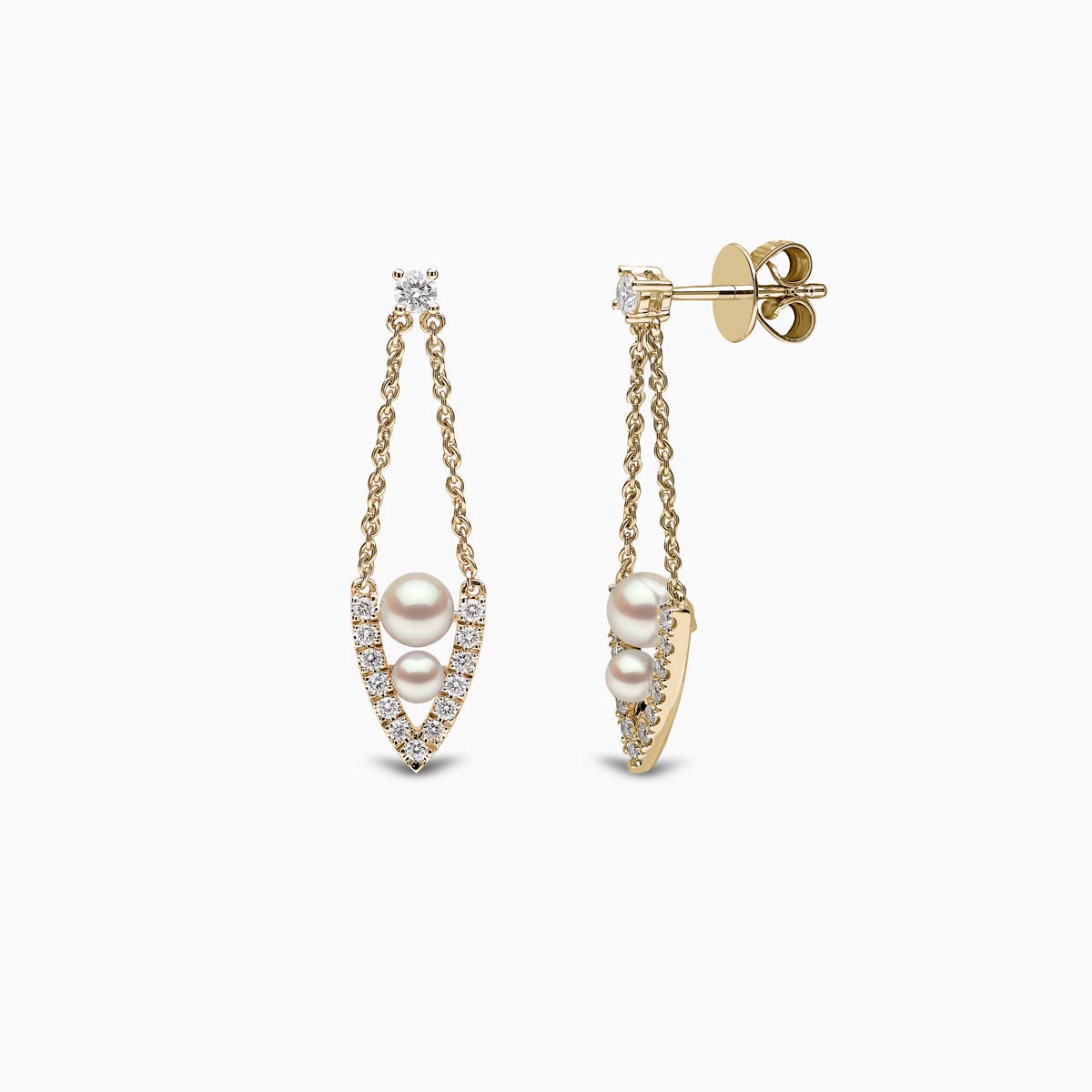 Yellow Gold / White Japanese Akoya