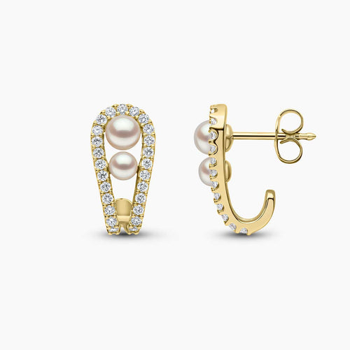 Yellow Gold/ White Japanese Akoya