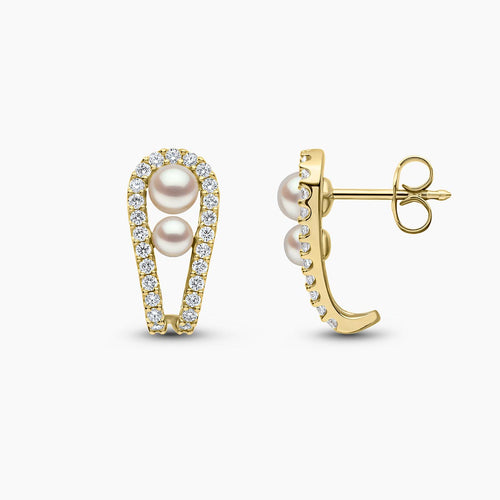 Yellow Gold / White Japanese Akoya