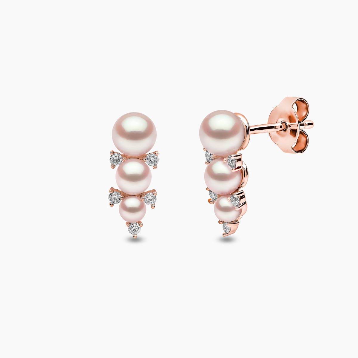 Rose Gold / White Japanese Akoya