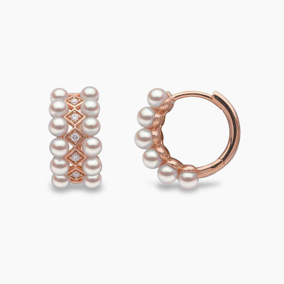 Rose Gold / White Japanese Akoya