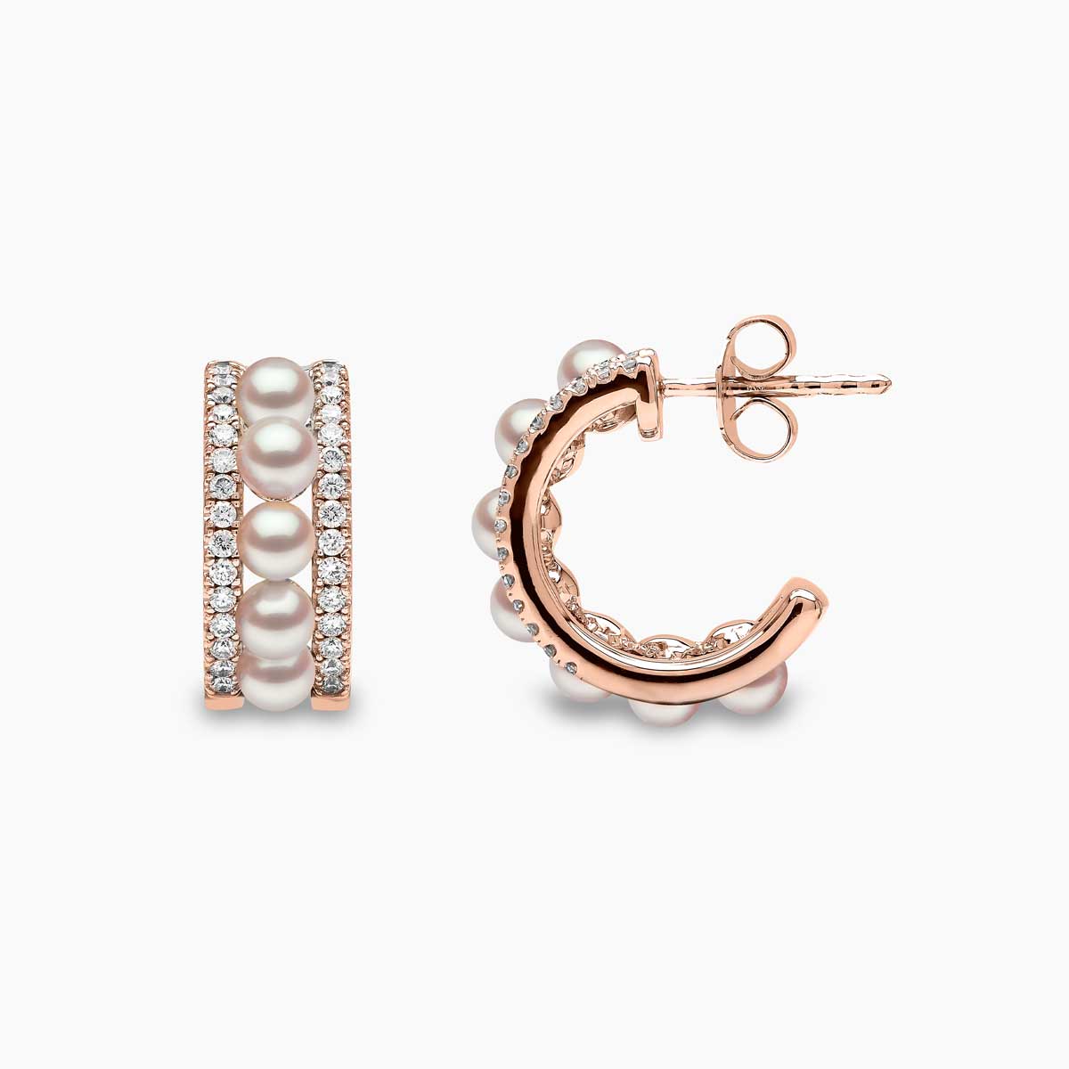 Rose Gold / White Japanese Akoya