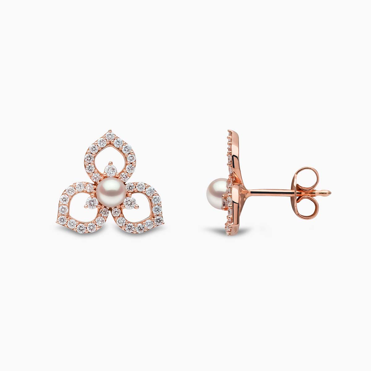 Rose Gold / White Japanese Akoya