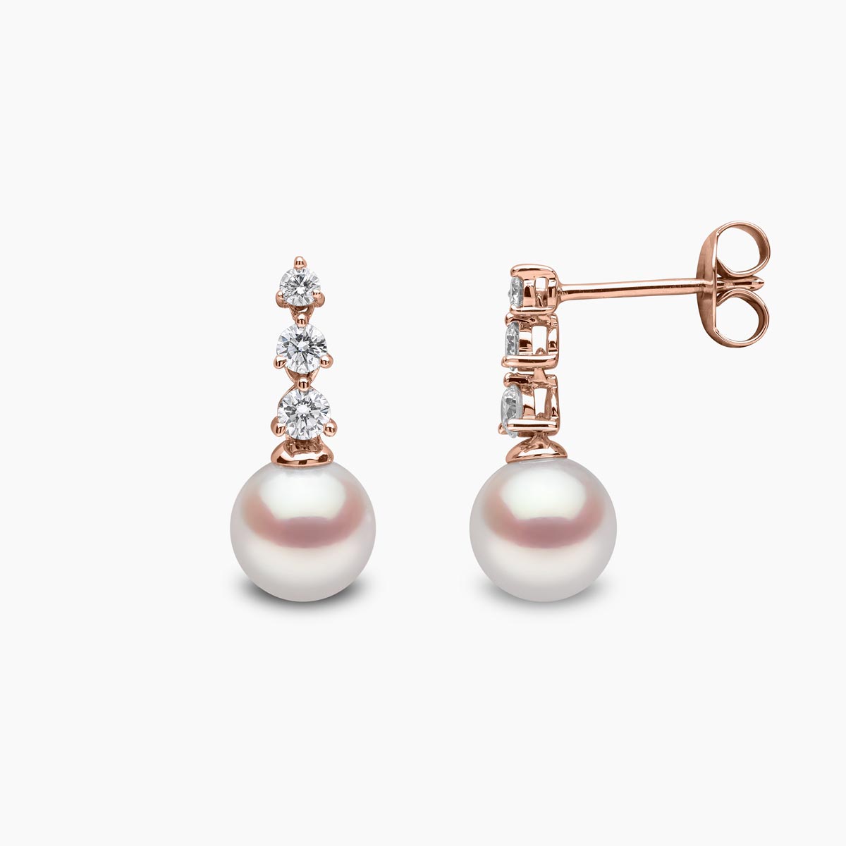 Rose Gold / White Japanese Akoya
