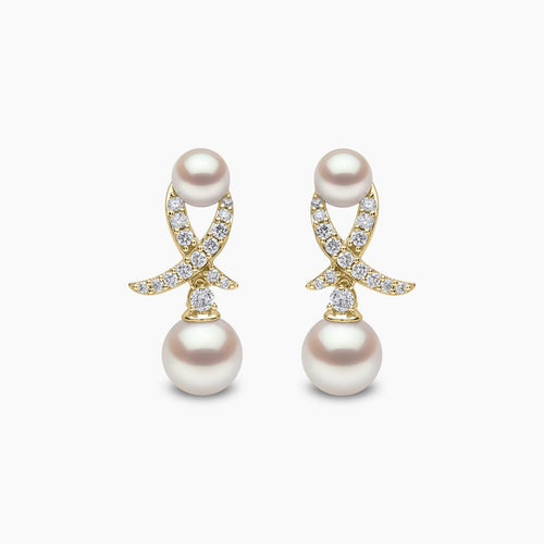 Yellow Gold / White Japanese Akoya 