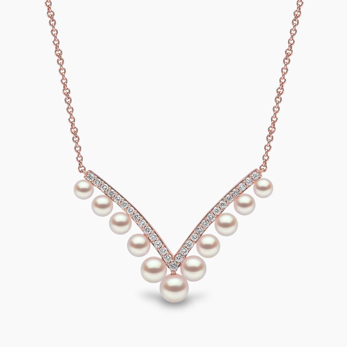 Rose Gold / White Japanese Akoya