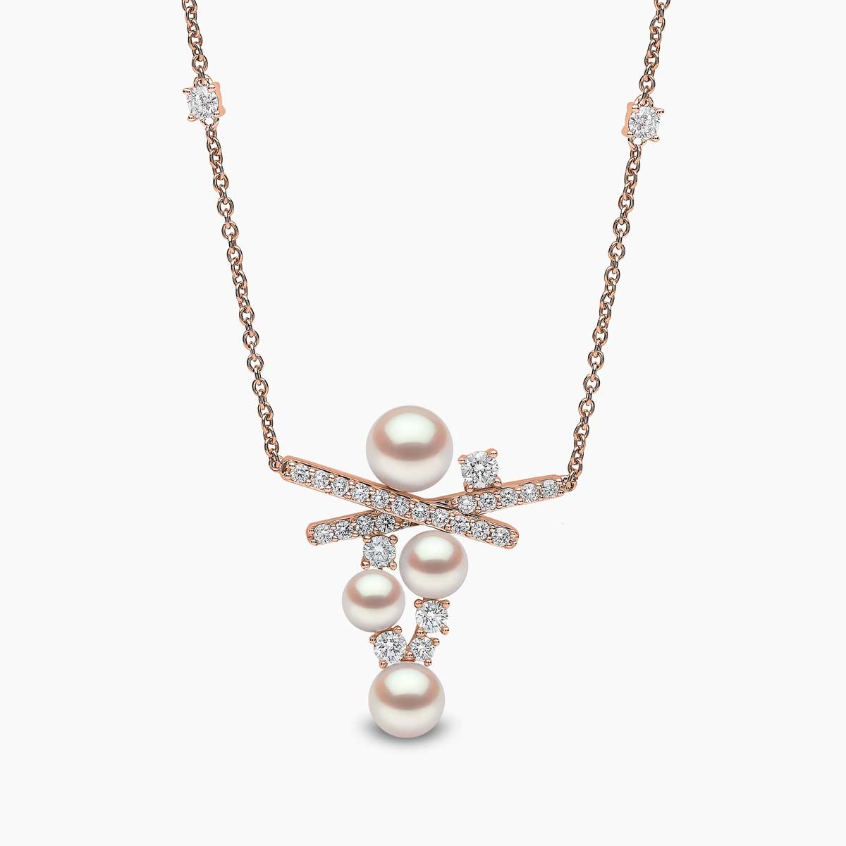 Rose Gold / White Japanese Akoya