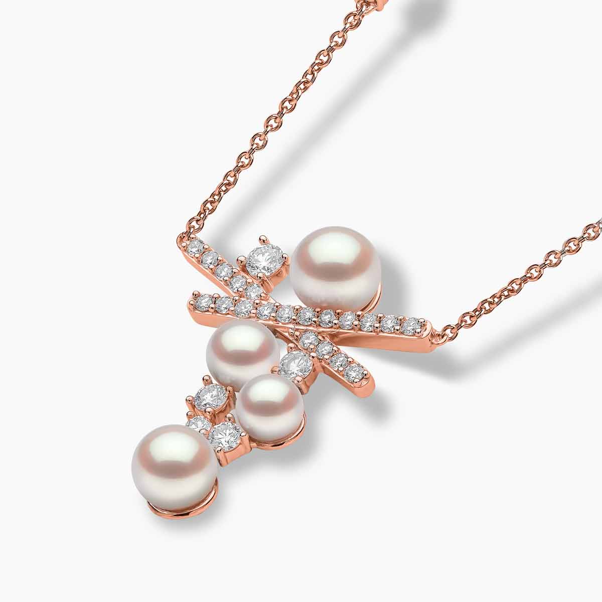 Rose Gold / White Japanese Akoya