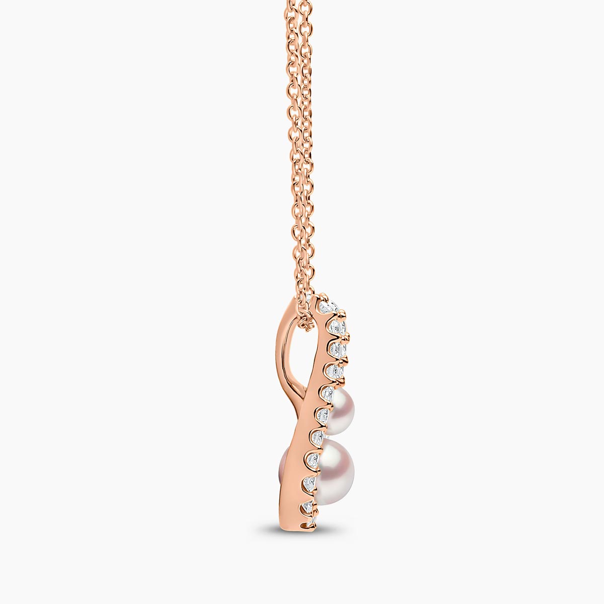 Rose Gold / White Japanese Akoya