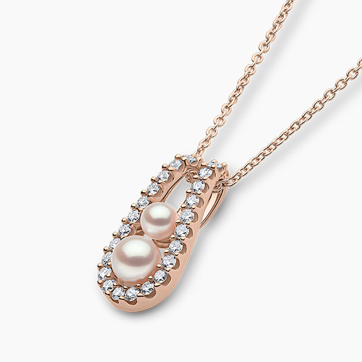 Rose Gold / White Japanese Akoya