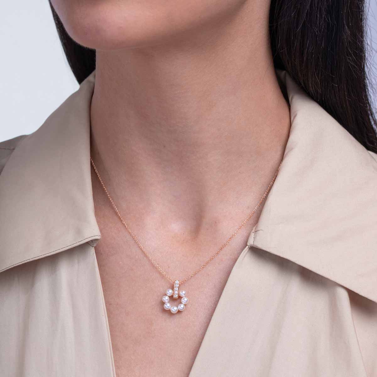 Rose Gold / White Japanese Akoya