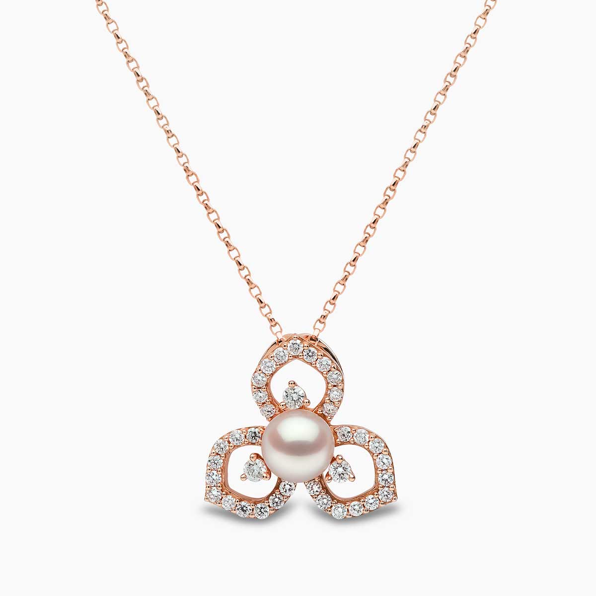 Rose Gold / White Japanese Akoya