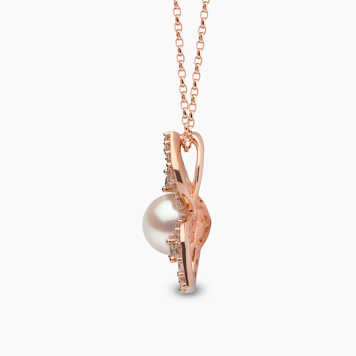 Rose Gold / White Japanese Akoya