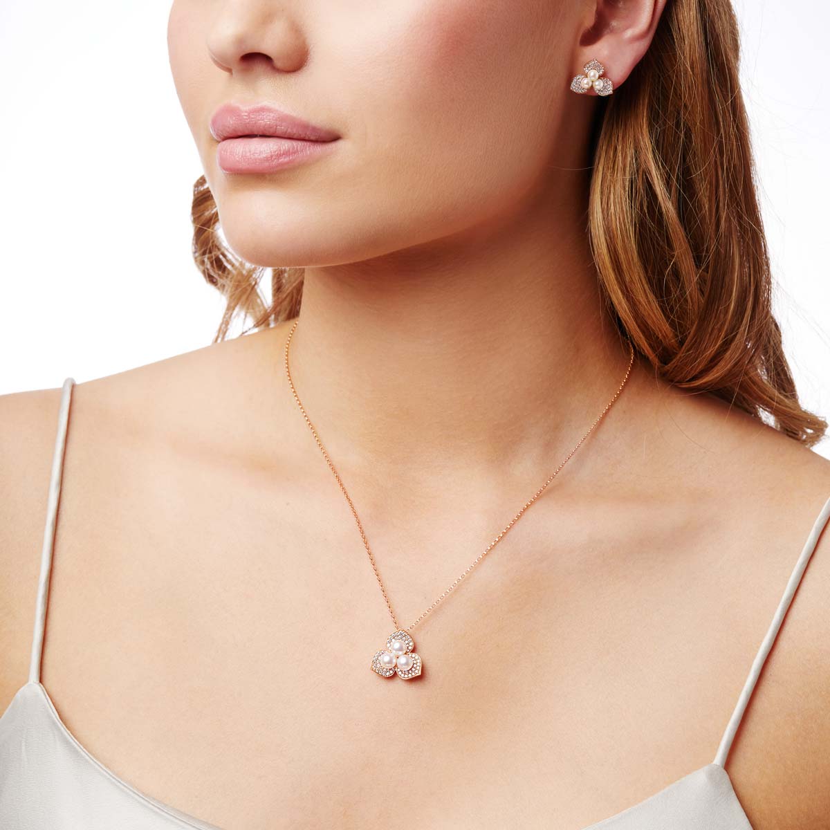 Rose Gold / White Japanese Akoya