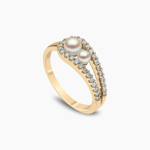 Yellow Gold / White Japanese Akoya