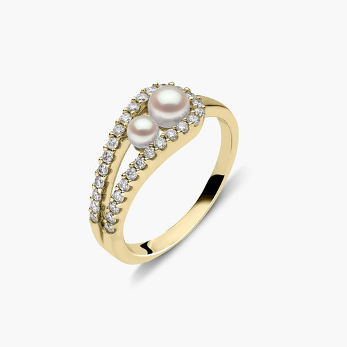 Yellow Gold / White Japanese Akoya